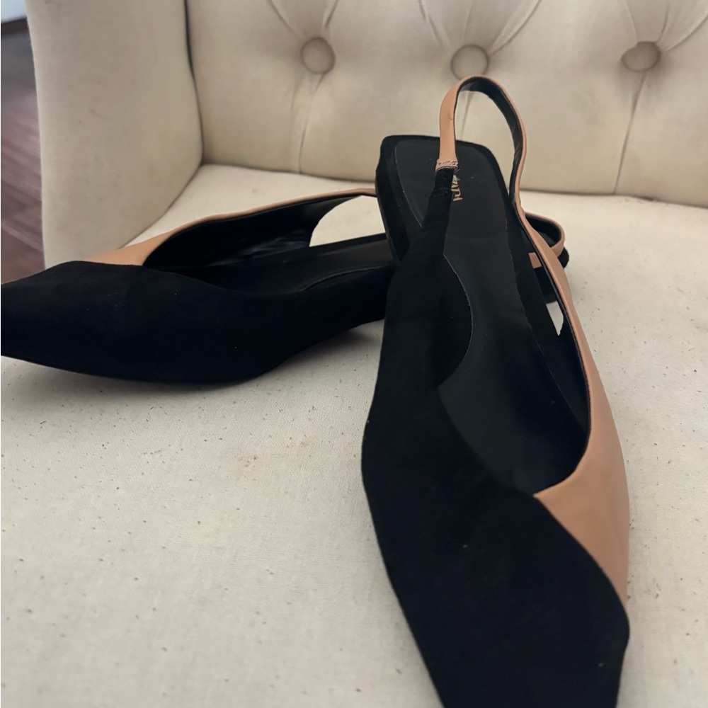 Zara Elegant Black and Tan mules WORN ONCE